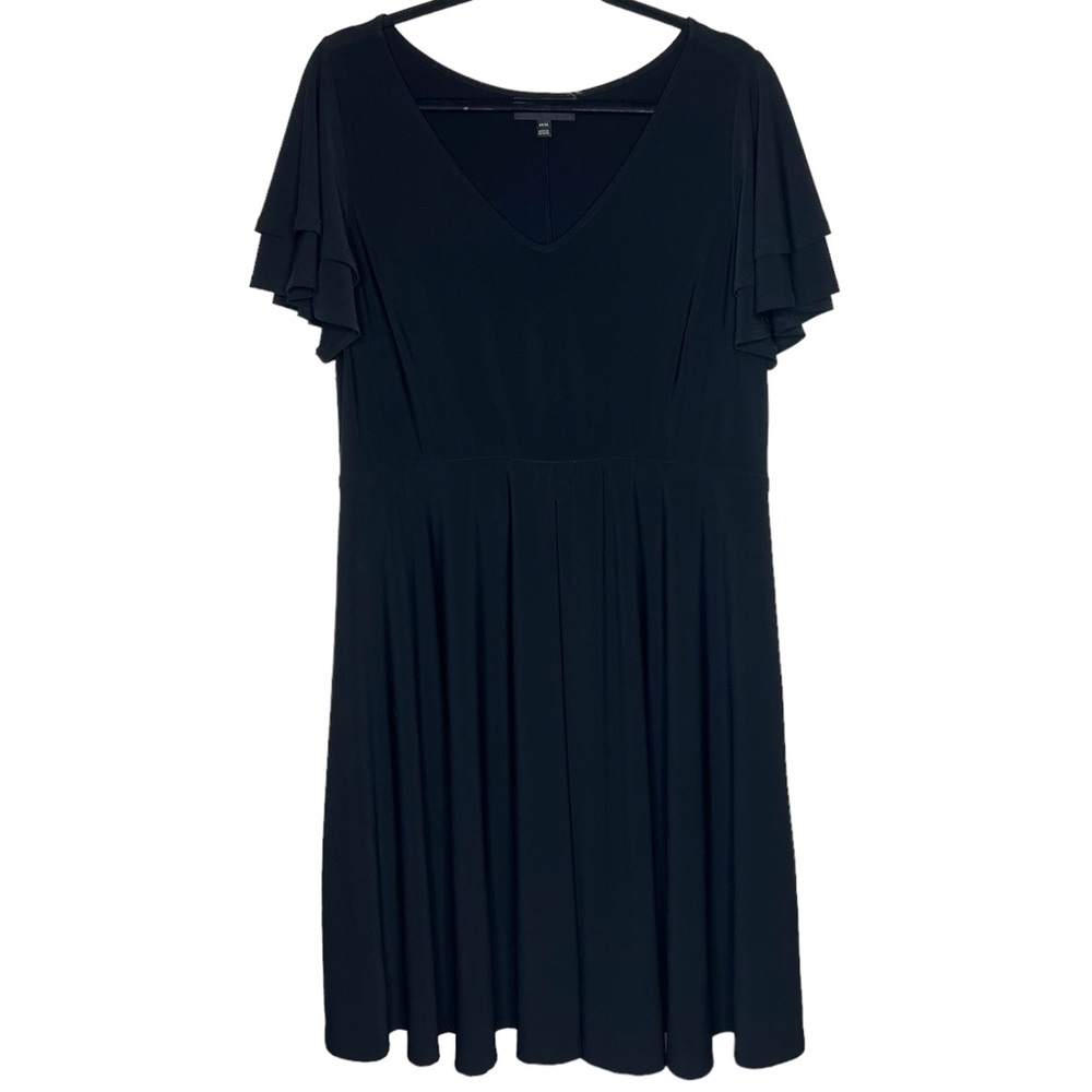 Lane Bryant Black Fit & Flare Short Sleeve Dress Size 14/16